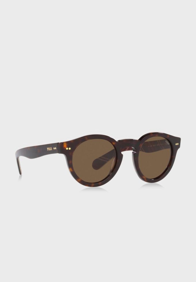 Hnědé pánské kulaté sluneční brýle Ralph Lauren 0Ph4165