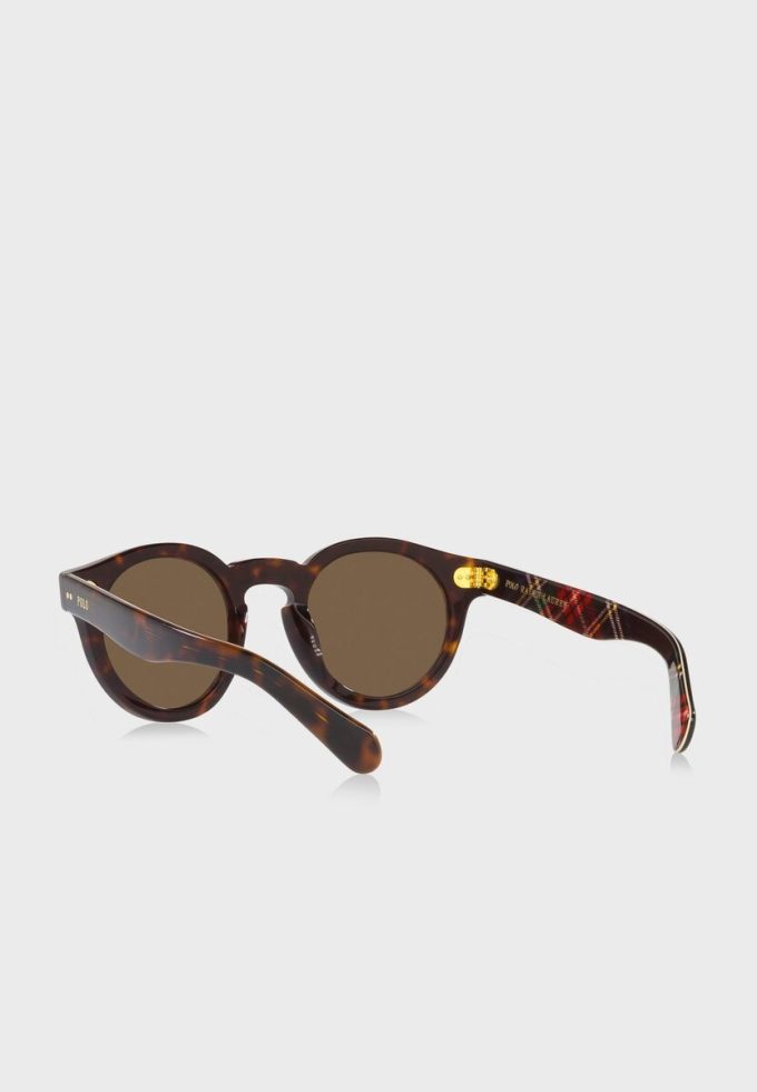 Hnědé pánské kulaté sluneční brýle Ralph Lauren 0Ph4165