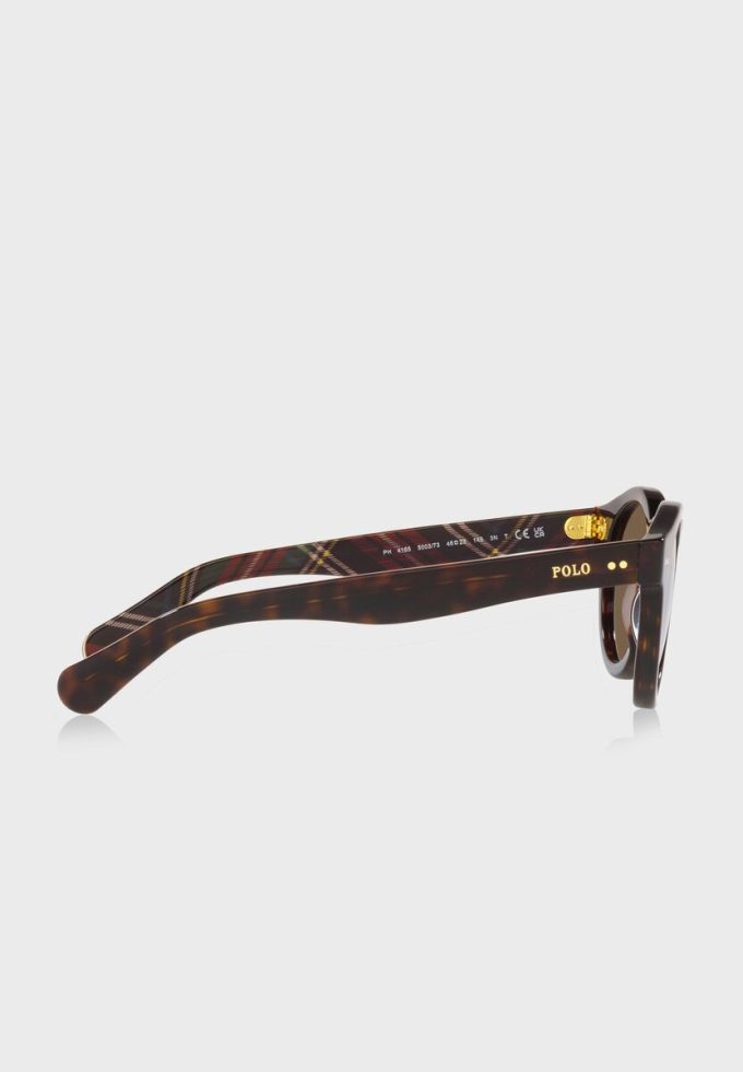 Hnědé pánské kulaté sluneční brýle Ralph Lauren 0Ph4165