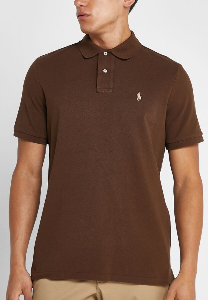 Hnědé pánské polokošile Ralph Lauren Classic Fit Essential