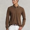 Hnědé pánské polokošile Slim Fit Birdseye Ralph Lauren Custom Hnědé pánské polokošile Slim Fit Birdseye Ralph Lauren Custom
