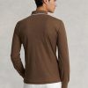 Hnědé pánské polokošile Slim Fit Birdseye Ralph Lauren Custom Hnědé pánské polokošile Slim Fit Birdseye Ralph Lauren Custom