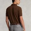 Hnědé pánské polokošile Slim Fit Mesh Ralph Lauren Custom Hnědé pánské polokošile Slim Fit Mesh Ralph Lauren Custom