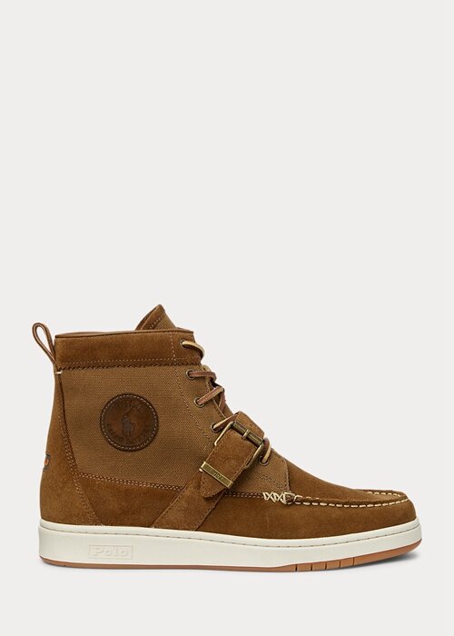 Hnědé pánské Ralph Lauren Ranger Nubuck & Plátěné tenisky Hnědé pánské Ralph Lauren Ranger Nubuck & Plátěné tenisky