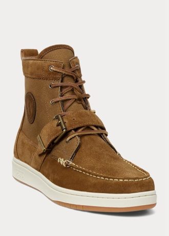 Hnědé pánské Ralph Lauren Ranger Nubuck & Plátěné tenisky