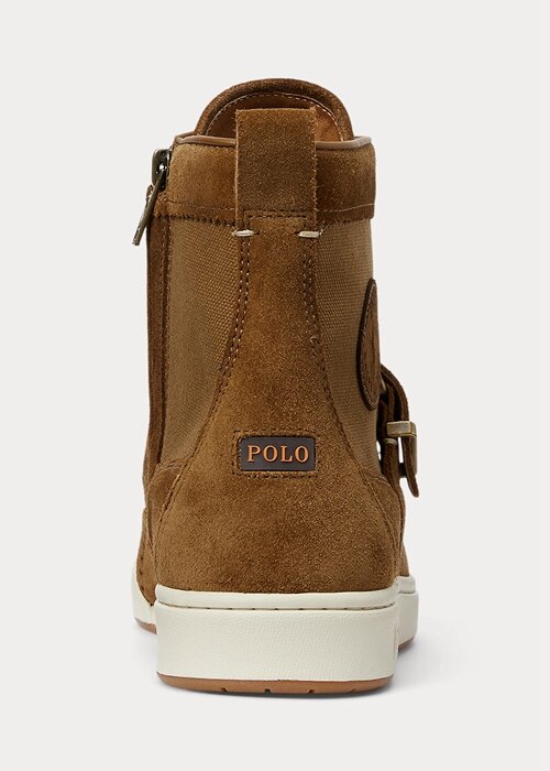 Hnědé pánské Ralph Lauren Ranger Nubuck & Plátěné tenisky Hnědé pánské Ralph Lauren Ranger Nubuck & Plátěné tenisky