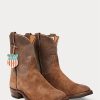 Hnědé pánské Ralph Lauren Roughout Suede & Kožené boty