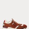 Hnědé pánské Ralph Lauren Trackster 200 Suede & Síťované tenisky Hnědé pánské Ralph Lauren Trackster 200 Suede & Síťované tenisky