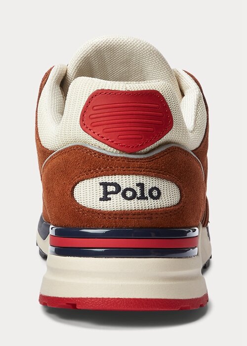 Hnědé pánské Ralph Lauren Trackster 200 Suede & Síťované tenisky Hnědé pánské Ralph Lauren Trackster 200 Suede & Síťované tenisky