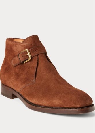 Hnědé pánské semišové boty Chelsea Ralph Lauren Frasco