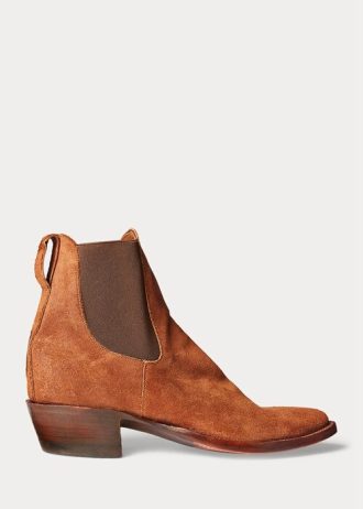 Hnědé pánské semišové boty Chelsea Ralph Lauren Plainview