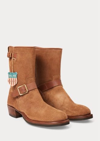 Hnědé pánské semišové boty Ralph Lauren Roughout