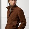 Hnědé pánské semišové bundy Ralph Lauren Hayworth
