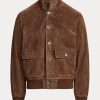 Hnědé pánské semišové bundy Ralph Lauren Hayworth