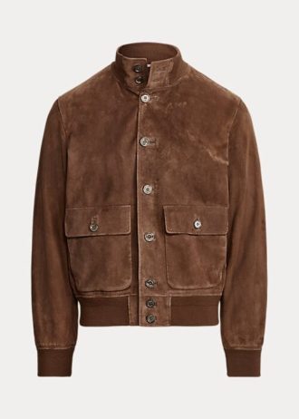Hnědé pánské semišové bundy Ralph Lauren Hayworth