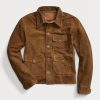 Hnědé pánské semišové bundy Ralph Lauren Roughout