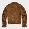 Hnědé pánské semišové bundy Ralph Lauren Roughout