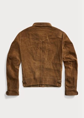 Hnědé pánské semišové bundy Ralph Lauren Roughout