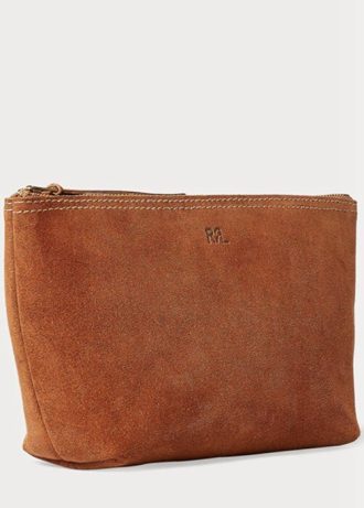 Hnědé pánské semišové kabelky Ralph Lauren Roughout