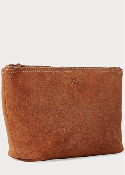Hnědé pánské semišové kabelky Ralph Lauren Roughout Hnědé pánské semišové kabelky Ralph Lauren Roughout