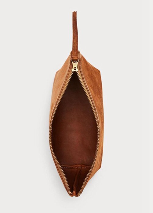 Hnědé pánské semišové kabelky Ralph Lauren Roughout Hnědé pánské semišové kabelky Ralph Lauren Roughout