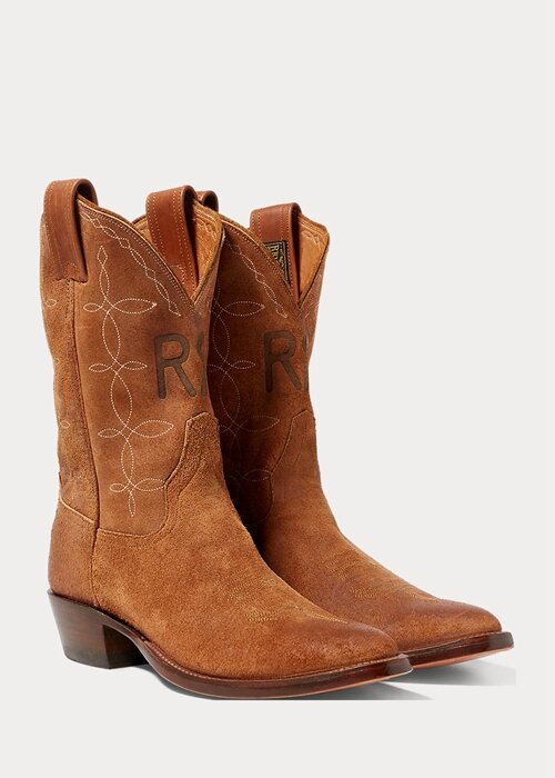 Hnědé pánské semišové kovbojské boty Ralph Lauren Plainview Hnědé pánské semišové kovbojské boty Ralph Lauren Plainview