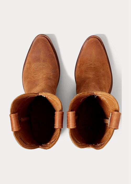 Hnědé pánské semišové kovbojské boty Ralph Lauren Plainview Hnědé pánské semišové kovbojské boty Ralph Lauren Plainview
