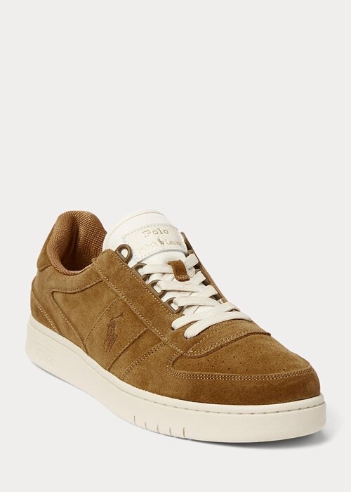Hnědé pánské semišové nízké tenisky Ralph Lauren Court Hnědé pánské semišové nízké tenisky Ralph Lauren Court