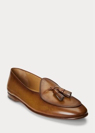 Hnědé pánské společenské boty Ralph Lauren Belvin z telecí kůže