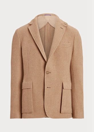 Hnědé pánské sportovní blejzry Ralph Lauren Hadley s texturou vlněného kepru Hnědé pánské sportovní blejzry Ralph Lauren Hadley s texturou vlněného kepru