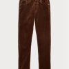 Hnědé pánské strečové sametové džíny Ralph Lauren Slim Fit