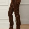 Hnědé pánské strečové sametové džíny Ralph Lauren Slim Fit