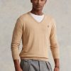 Hnědé pánské svetry Ralph Lauren Slim Fit s texturou z bavlny