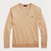 Hnědé pánské svetry Ralph Lauren Slim Fit s texturou z bavlny