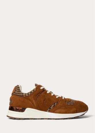 Hnědé pánské tenisky Ralph Lauren Trackster 200 Harris Tweed®