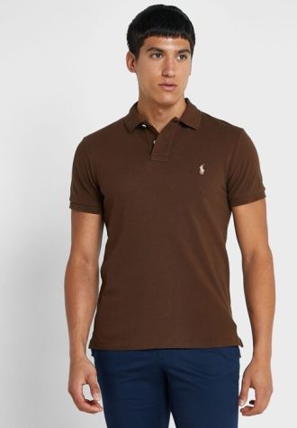 Hnědé pánské základní polokošile Ralph Lauren Hnědé pánské základní polokošile Ralph Lauren