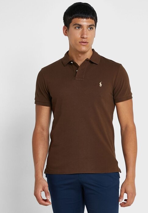 Hnědé pánské základní polokošile Ralph Lauren Hnědé pánské základní polokošile Ralph Lauren