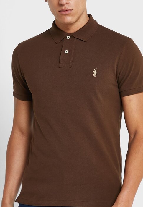 Hnědé pánské základní polokošile Ralph Lauren Hnědé pánské základní polokošile Ralph Lauren