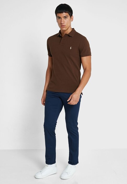 Hnědé pánské základní polokošile Ralph Lauren Hnědé pánské základní polokošile Ralph Lauren