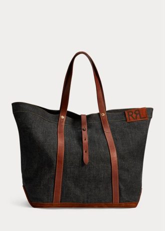 Indigo dámské kožené džínové kabelky Ralph Lauren