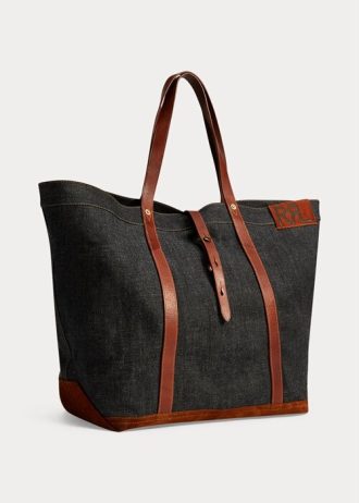 Indigo dámské kožené džínové kabelky Ralph Lauren