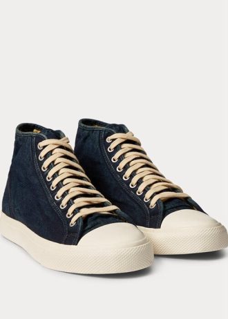 Indigo Pánské Plátěné tenisky Ralph Lauren Mayport Indigo Indigo Pánské Plátěné tenisky Ralph Lauren Mayport Indigo