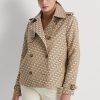 Khaki dámské žakárové kabáty Ralph Lauren s dvouřadým monogramem Khaki dámské žakárové kabáty Ralph Lauren s dvouřadým monogramem