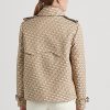 Khaki dámské žakárové kabáty Ralph Lauren s dvouřadým monogramem Khaki dámské žakárové kabáty Ralph Lauren s dvouřadým monogramem