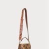 Khaki dámské crossbody kabelky Ralph Lauren z umělé hadí kůže Small Tayler