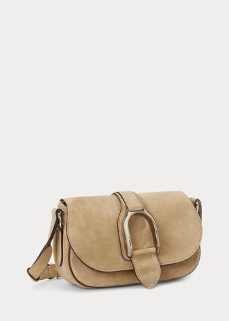 Khaki dámské kabelky přes rameno Ralph Lauren Calf-Suede Welington