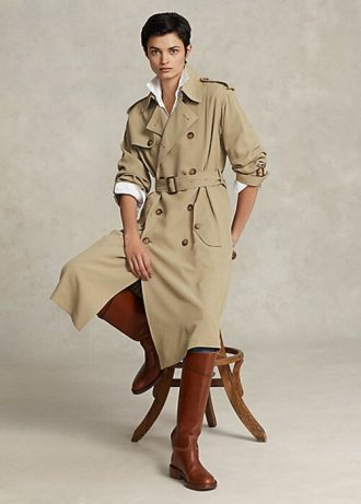 Khaki dámské kabáty Ralph Lauren Twill Khaki dámské kabáty Ralph Lauren Twill