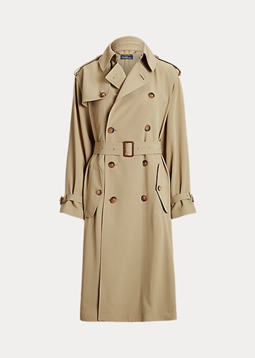 Khaki dámské kabáty Ralph Lauren Twill Khaki dámské kabáty Ralph Lauren Twill