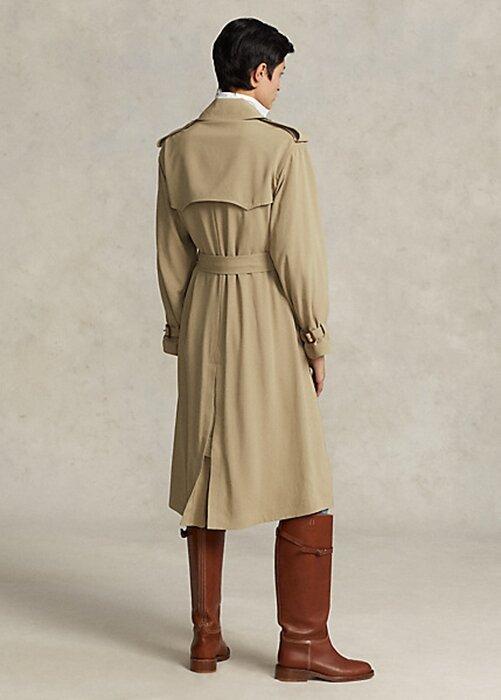 Khaki dámské kabáty Ralph Lauren Twill Khaki dámské kabáty Ralph Lauren Twill