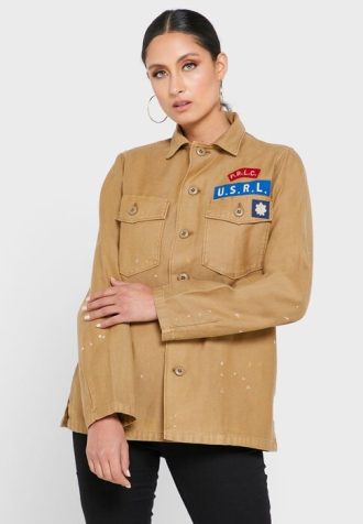 Khaki dámské košile Ralph Lauren Pocket Detail Button Down Khaki dámské košile Ralph Lauren Pocket Detail Button Down
